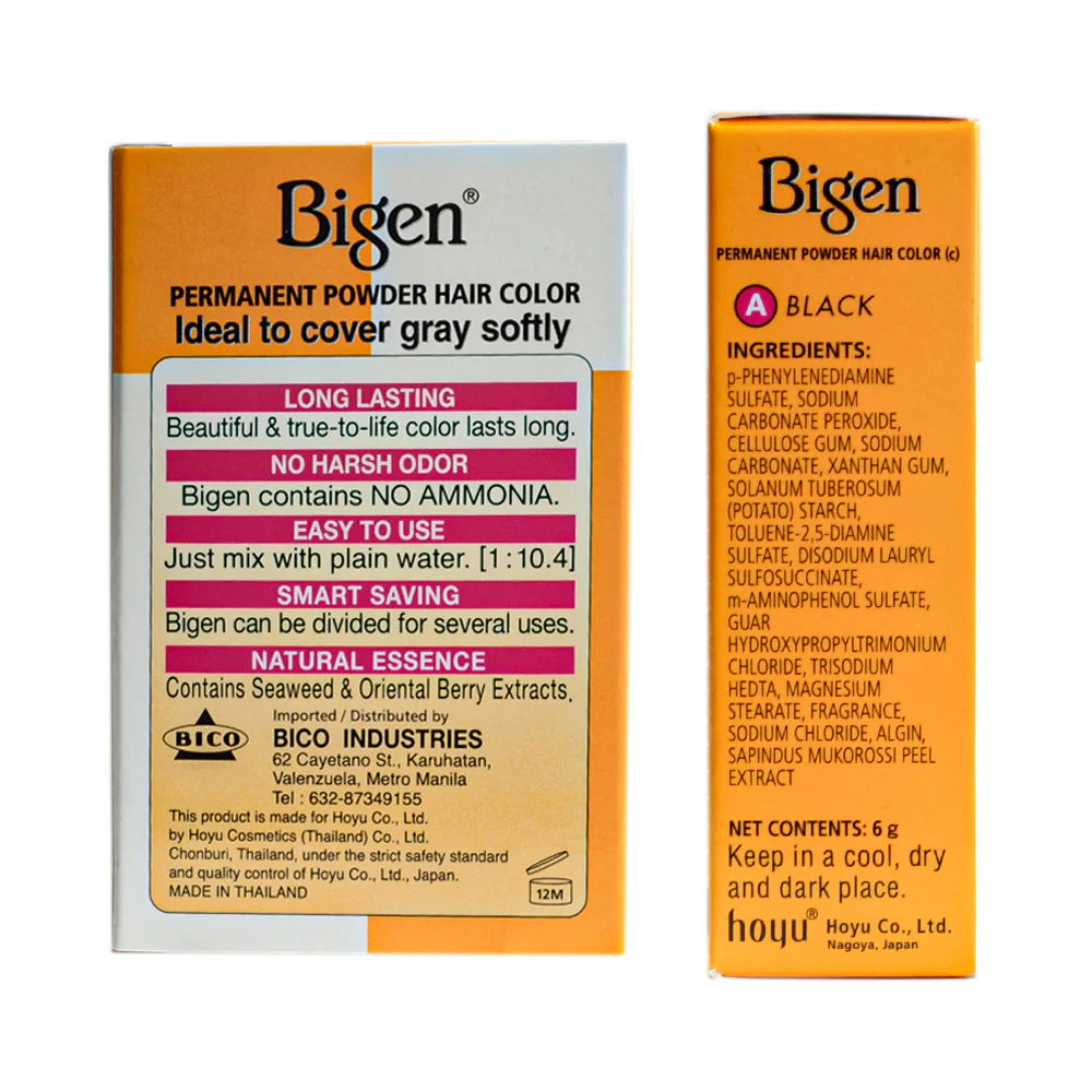 Bigen Powder Hair Dye Black 6g - Image 2