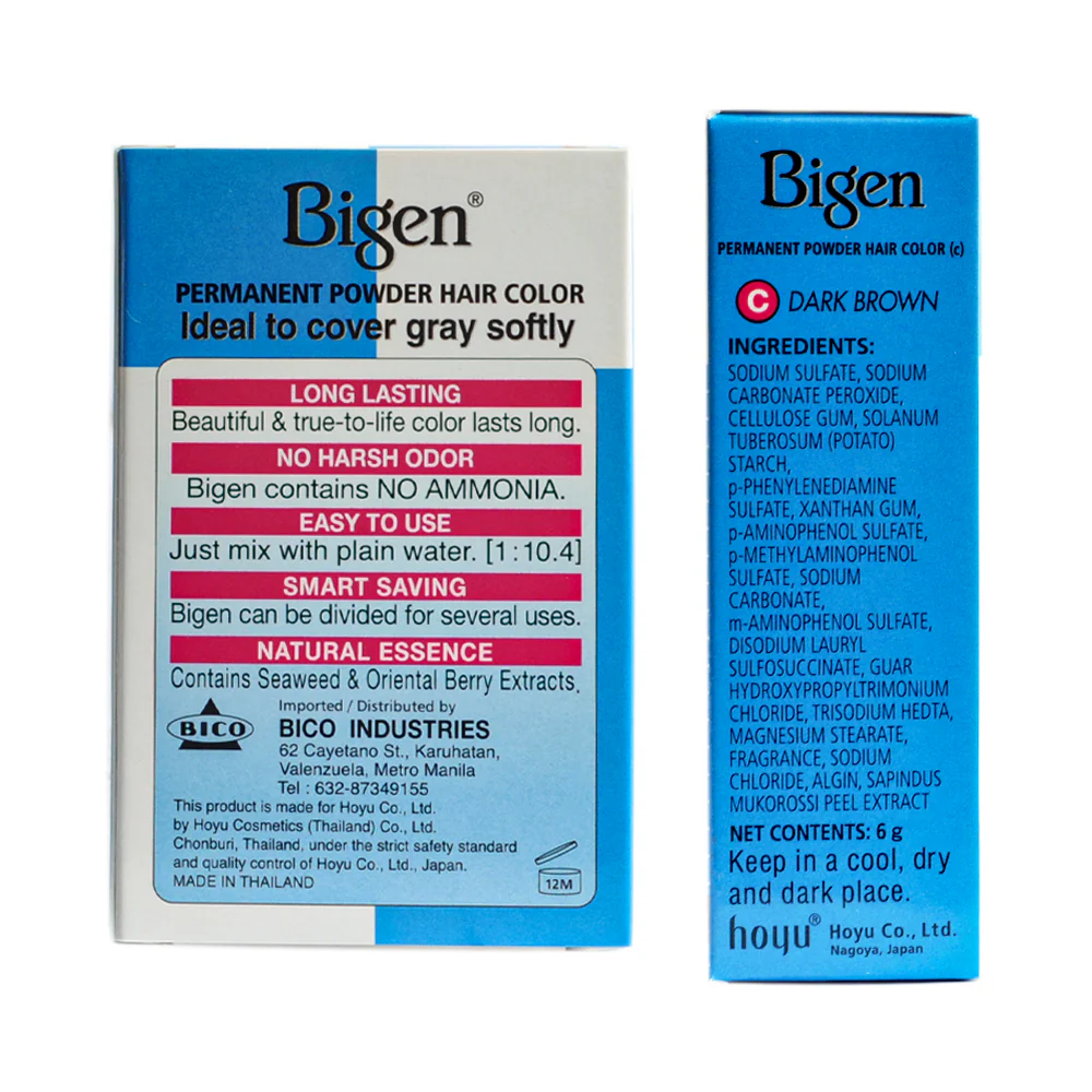 Bigen Powder Hair Dye Dark Brown 6g - Image 2