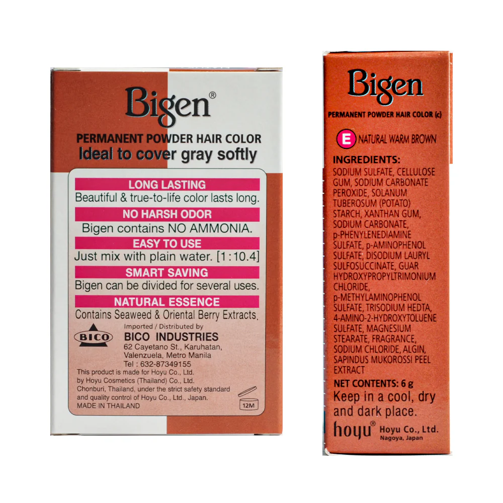Bigen Powder Hair Dye Natural Warm Brown 6g - Image 2