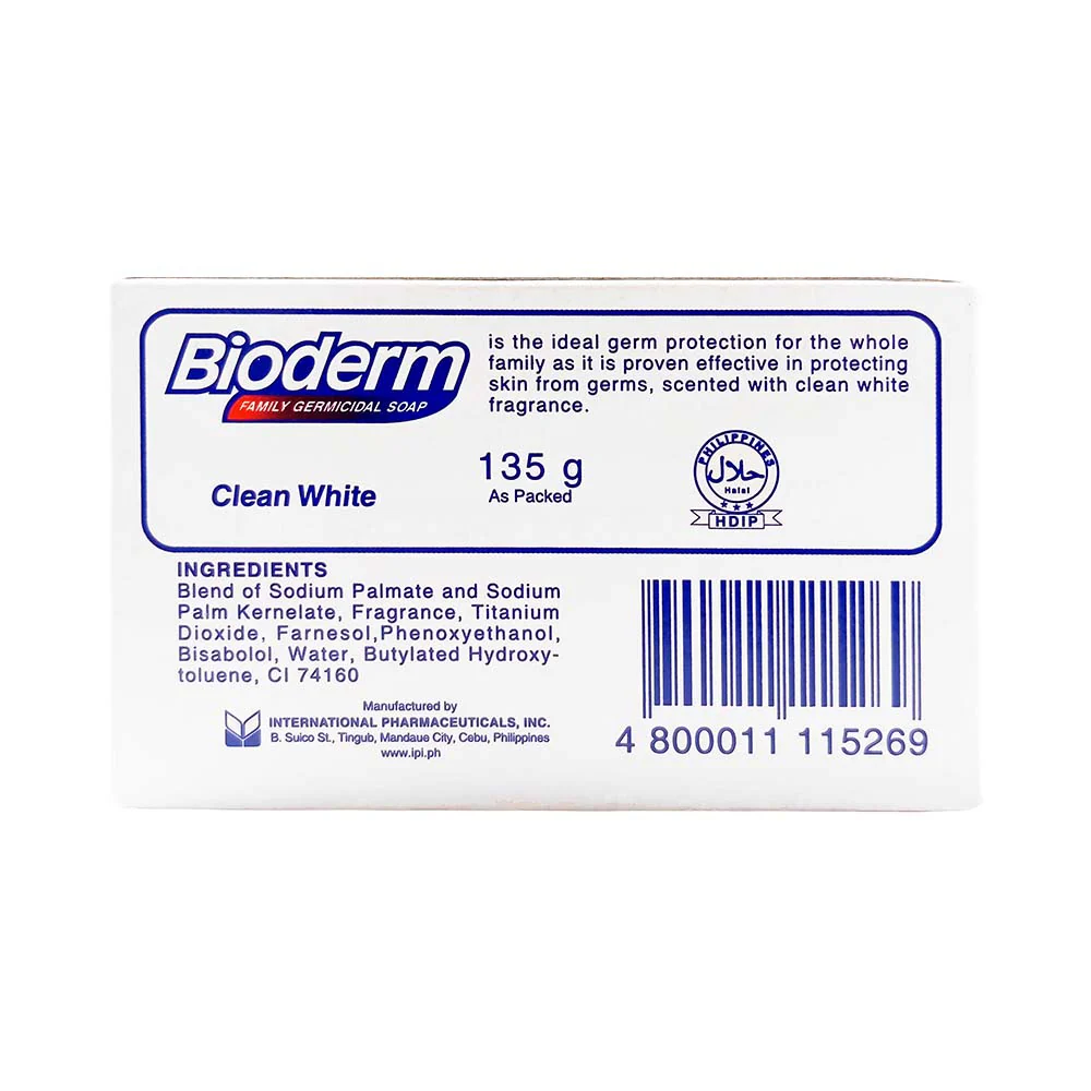 Bioderm Germicidal Soap Pristine White 135g - Image 2