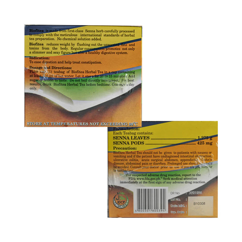 Biofitea 1.275g/0.425g Teabag by 30's - Image 2