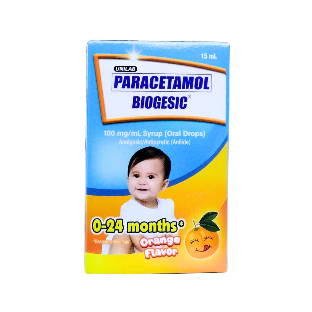 Biogesic Paracetamol 100mg/ml Orange Syrup Oral Drops 15ml - Image 2