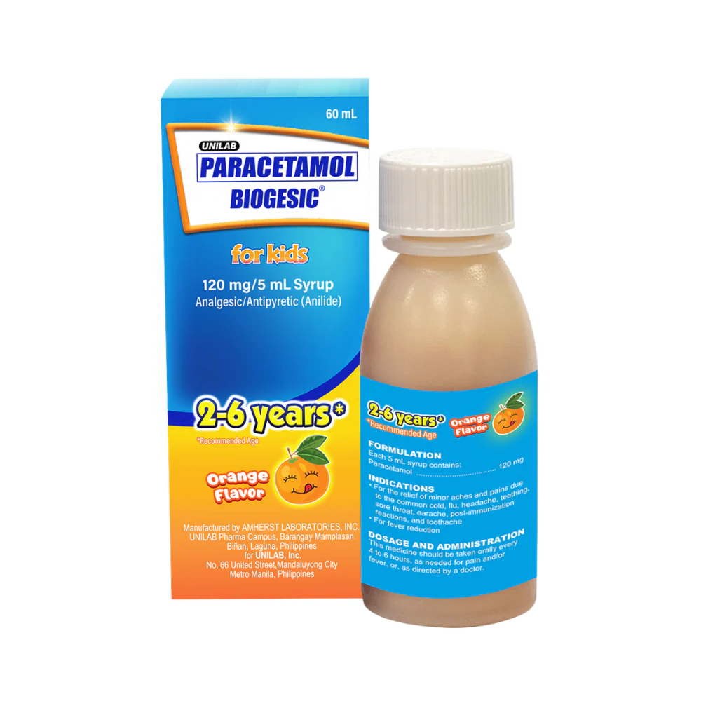 Biogesic Paracetamol 120mg/5ml Orange Syrup 60ml - Image 2