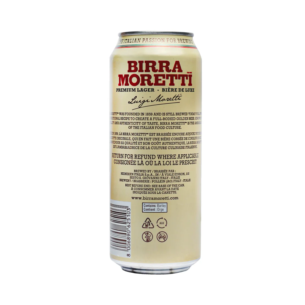 Birra Moretti Beer Can 500ml - Image 3