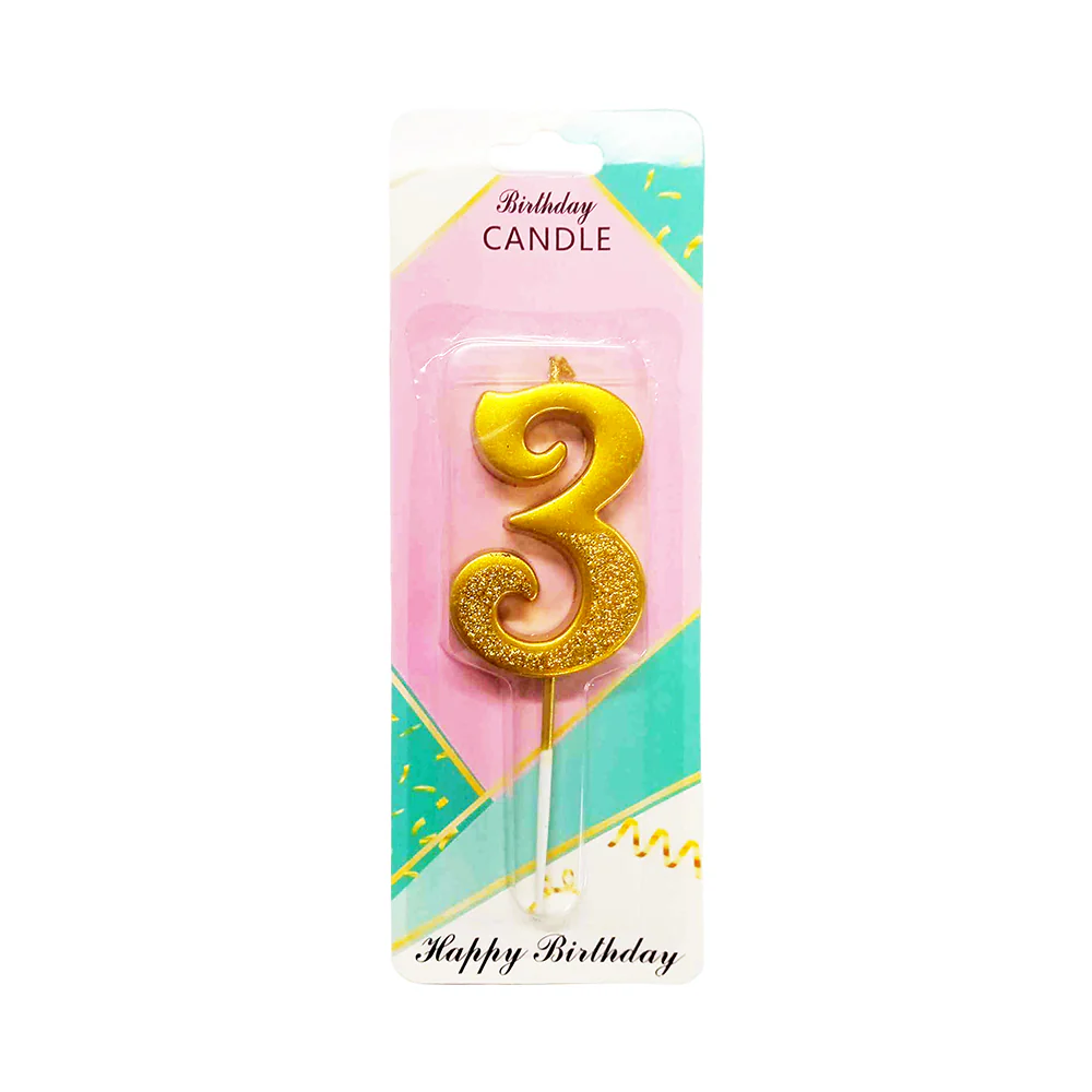 Birthday Number Candle Gold - Image 2