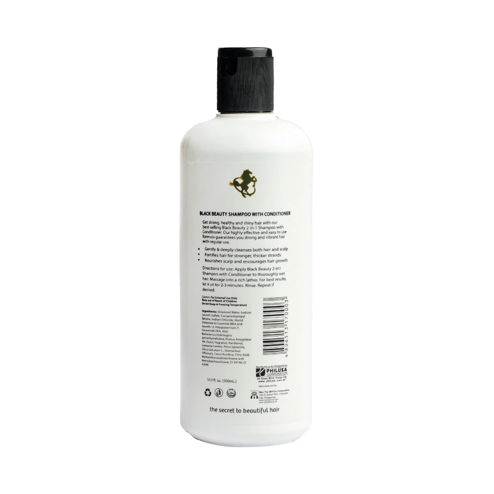 Black Beauty 2 in 1 Shampoo With Conditioner 500ml - Image 2