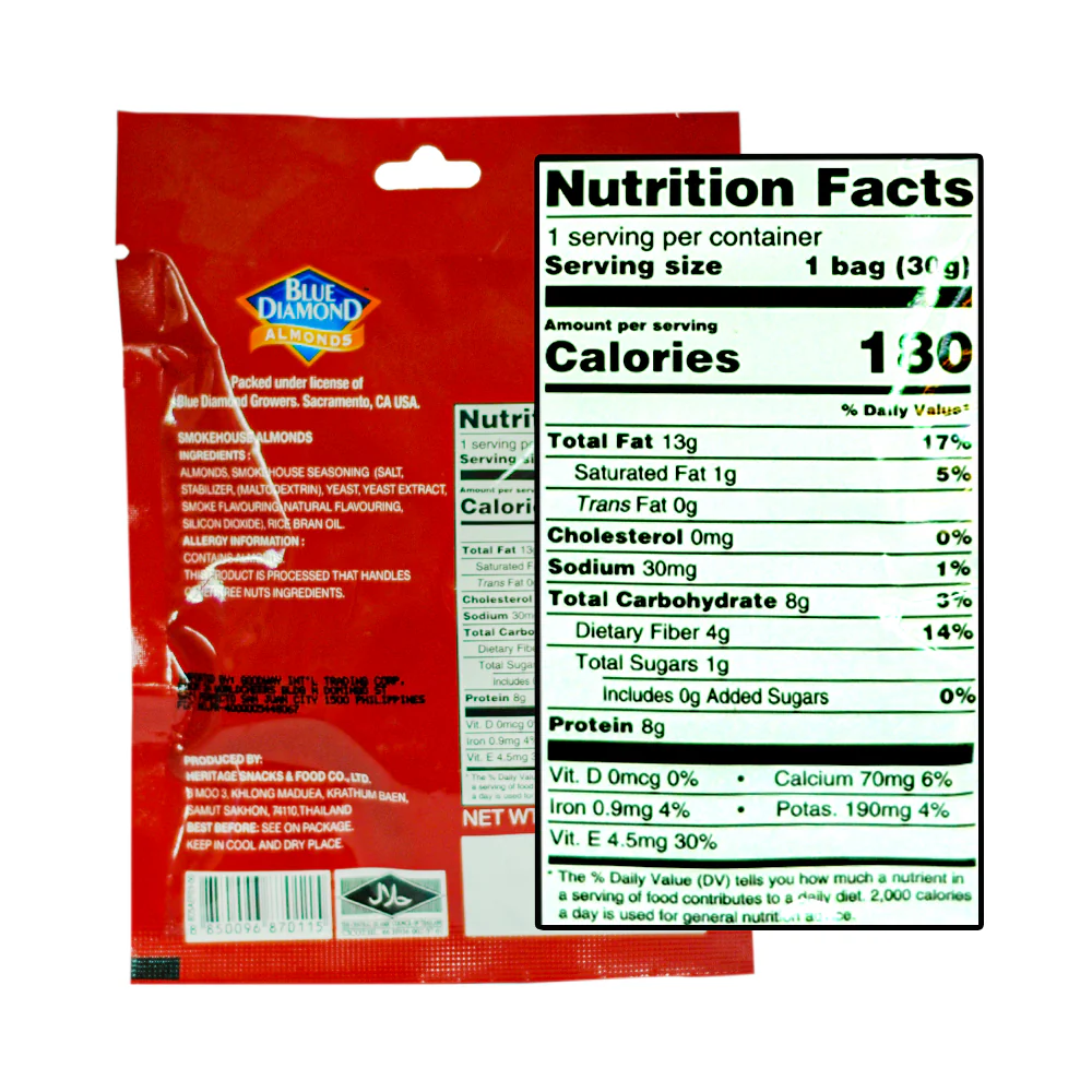 Blue Diamond Nuts Roasted Almond Smokehouse 30g - Image 2