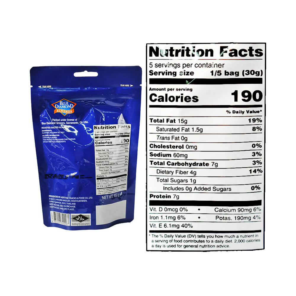 Blue Diamond Roasted Salted Almonds 150g - Image 3