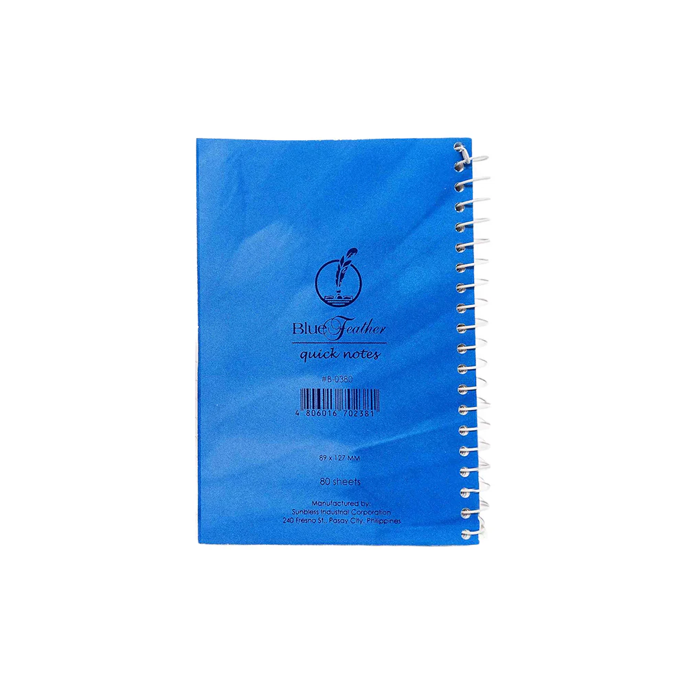 Blue Feather Spiral Notebook 80 Leaves - Image 2