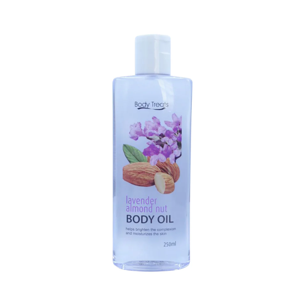 Body Treats Lavender Almond Nut Body Oil 250ml - Image 2