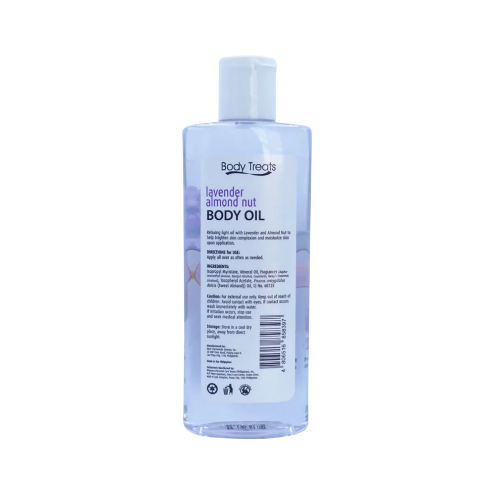Body Treats Lavender Almond Nut Body Oil 250ml - Image 3