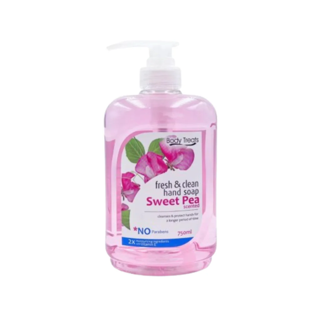 Body Treats Sweet Pea Hand Soap 750ml - Image 2