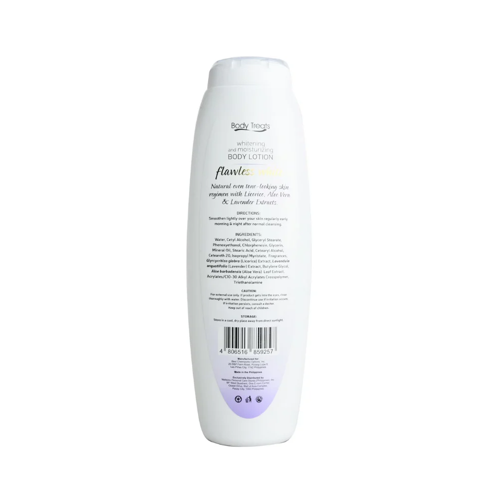 Body Treats Whitening And Moisturizing Body Lotion Flawless White 400ml - Image 3