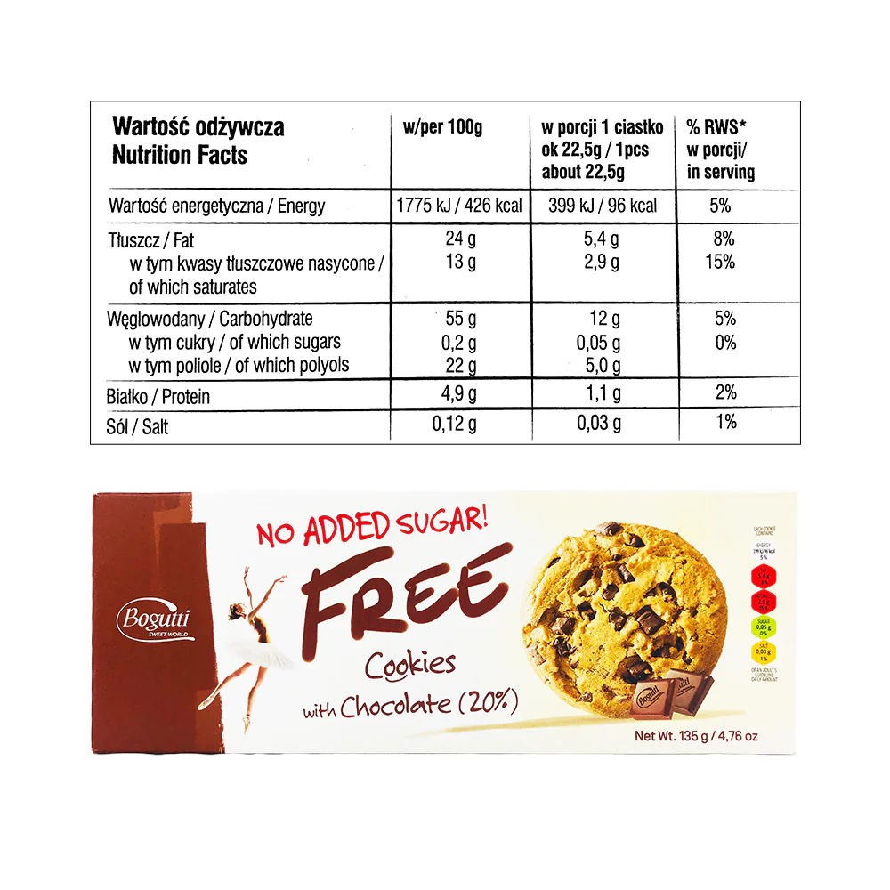 Bogutti Sugar Free Cookies Chocolate 135g - Image 2