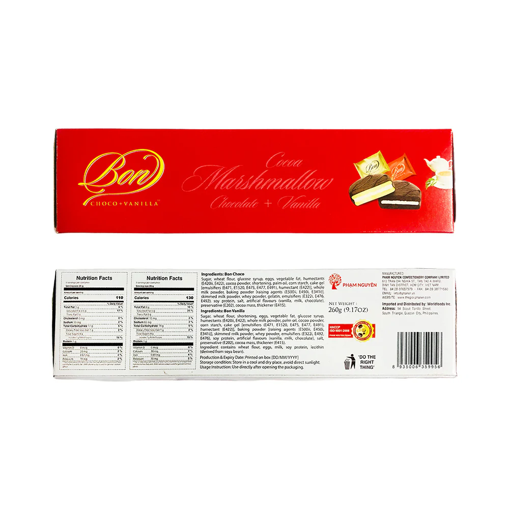 Bon Cocoa Marshmallow Chocolate + Vanilla 260g - Image 2