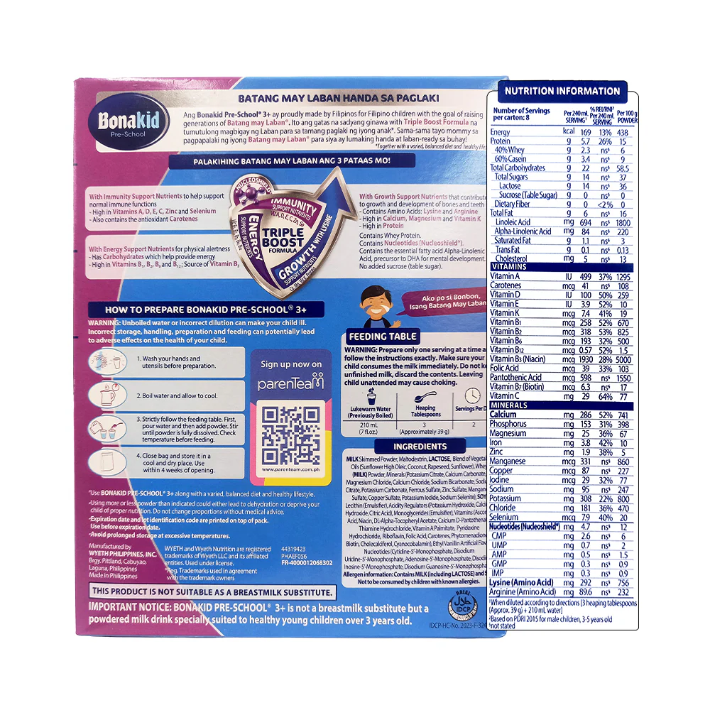 Bonakid Pre-School 3+ Powdered Milk Drink 350g - Image 2