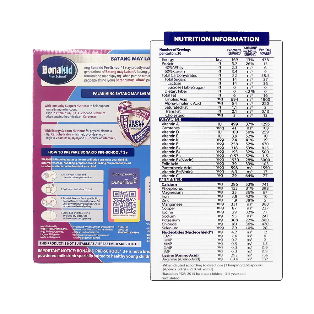 Bonakid Pre-School 3+ Powdered Milk Drink 1.2kg - Image 2