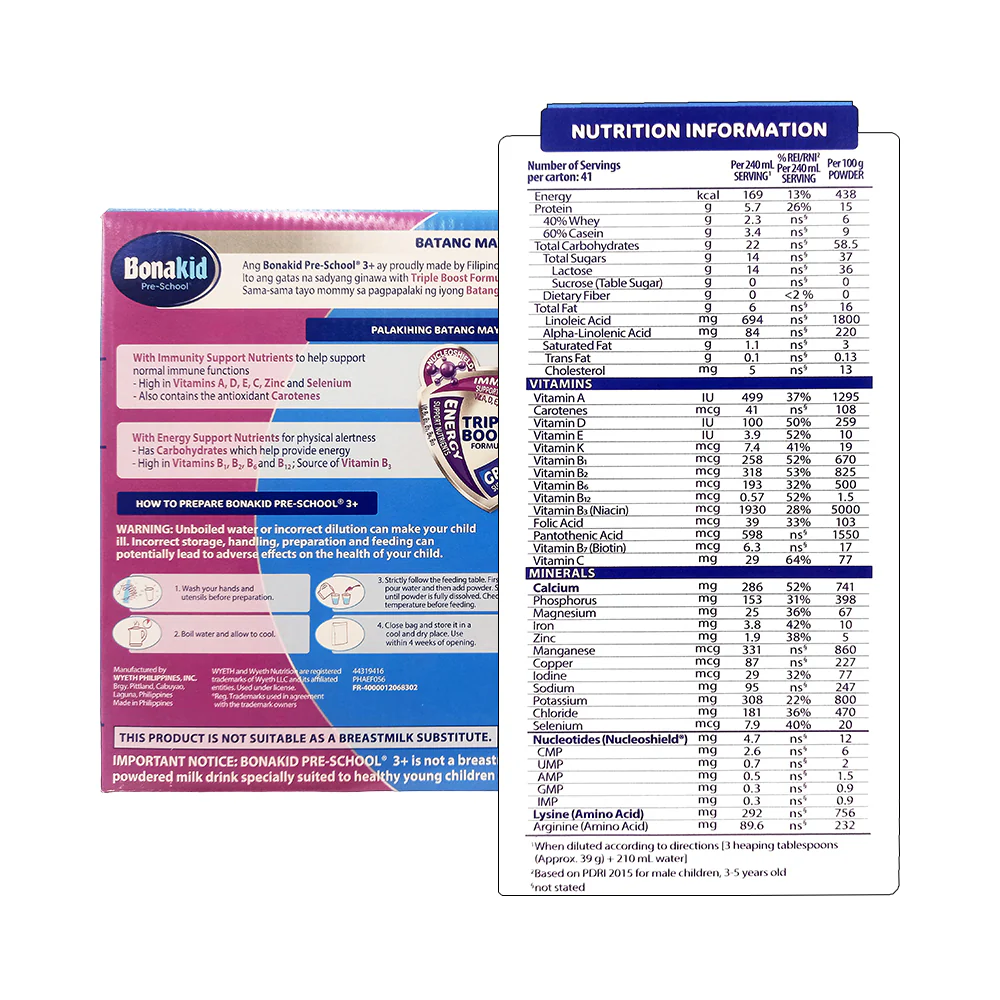 Bonakid Pre-School 3+ Powdered Milk Drink 1.6kg - Image 2