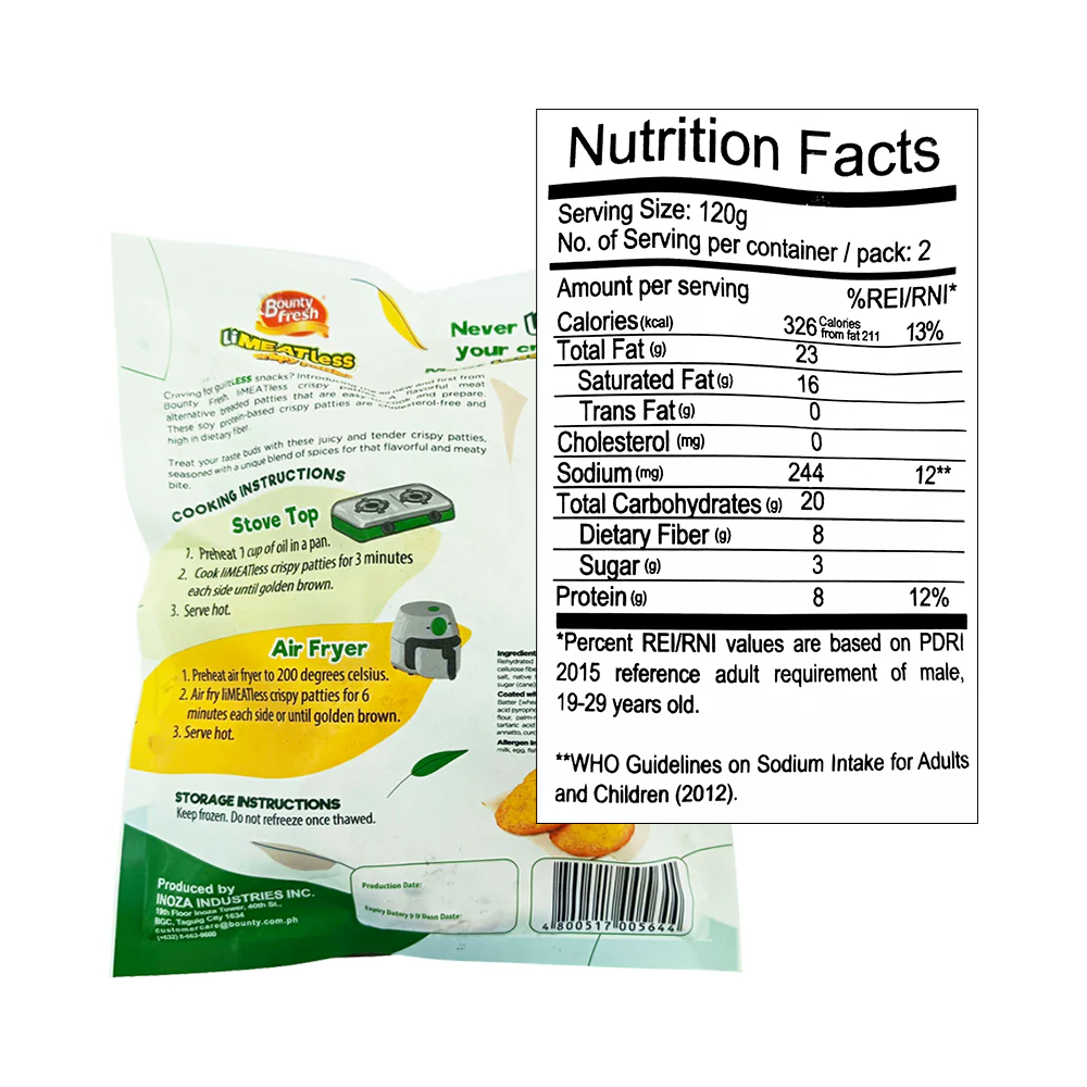 Bounty Fresh Limeatless Crispy Patties 240g - Image 2