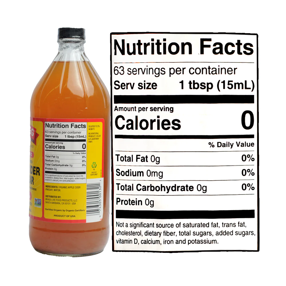 Bragg Organic Apple Cider Vinegar 946ml (32oz) - Image 2