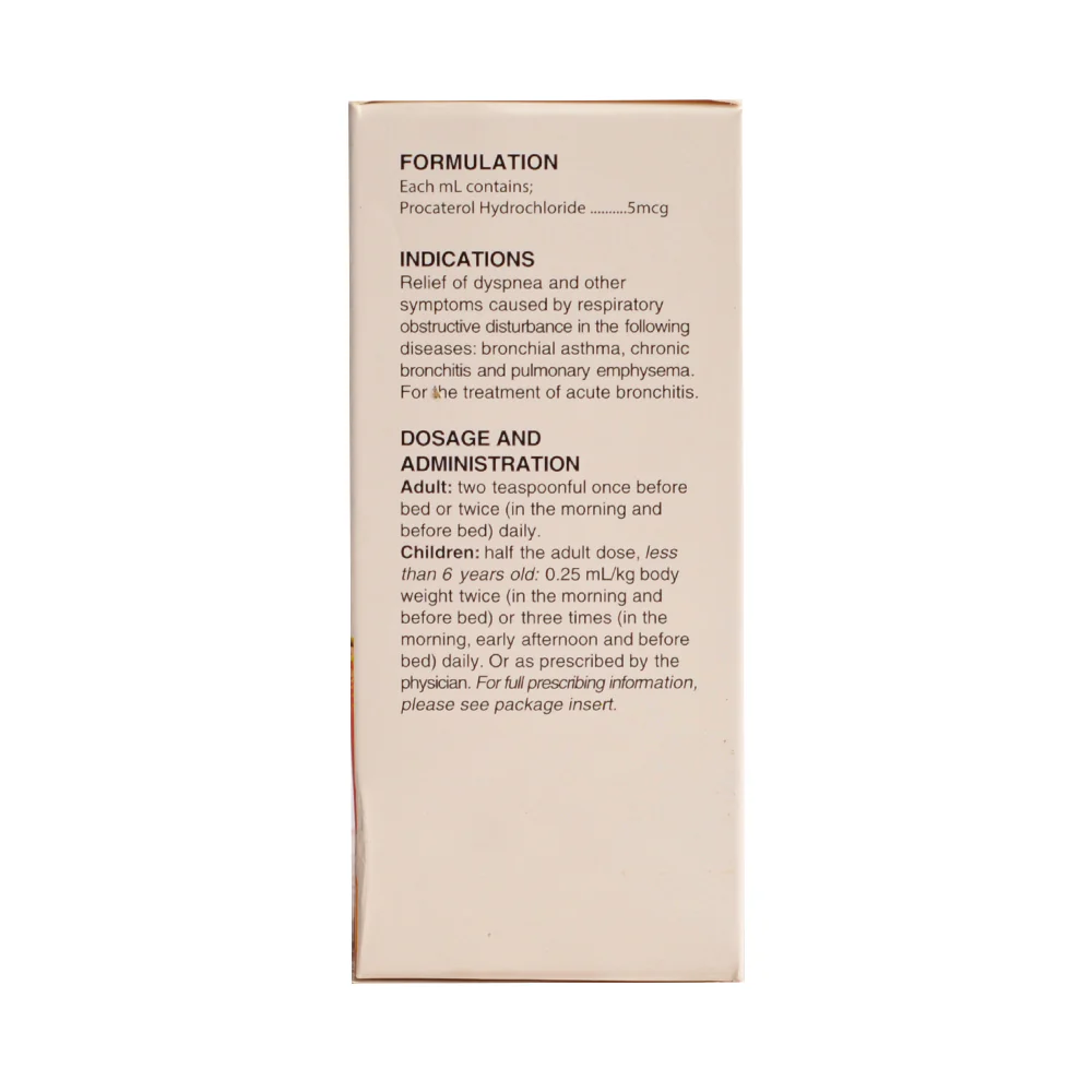 Brezu Procaterol Hydrochloride 5mcg/ml Syrup 60ml - Image 3