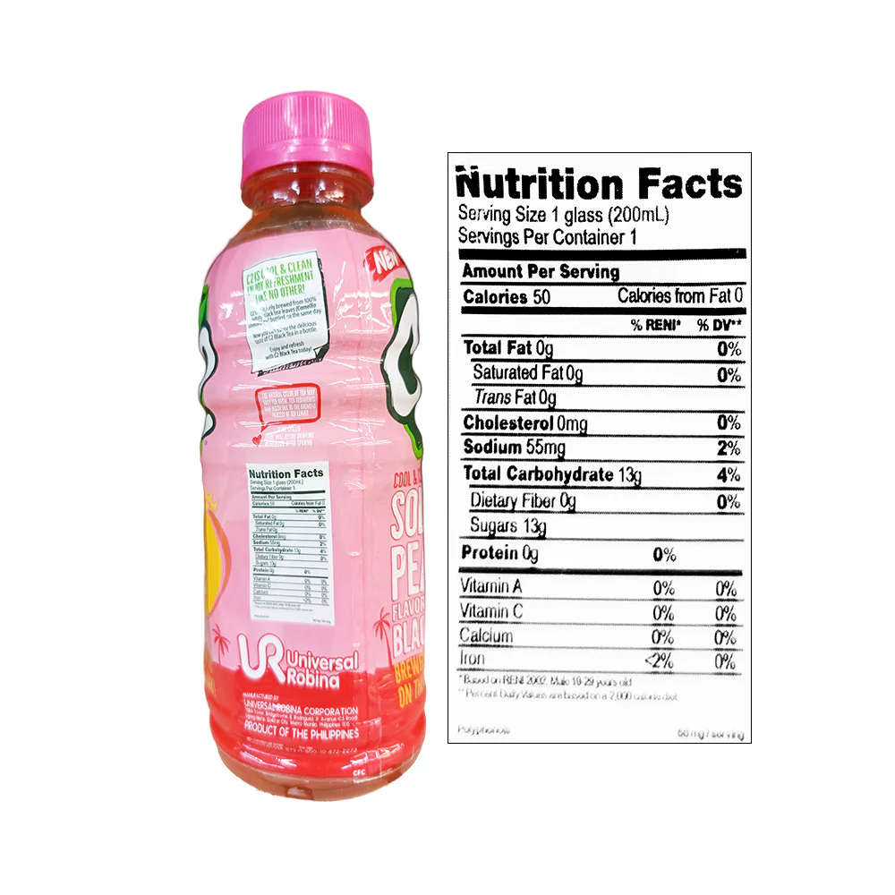 C2 Cool And Clean Black Tea Solo Peach 230ml - Image 2