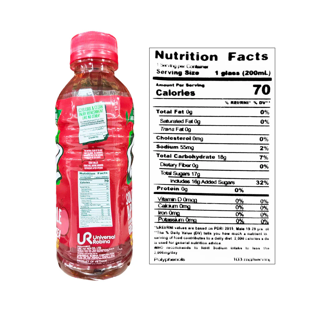 C2 Green Tea Apple Solo 230ml - Image 2