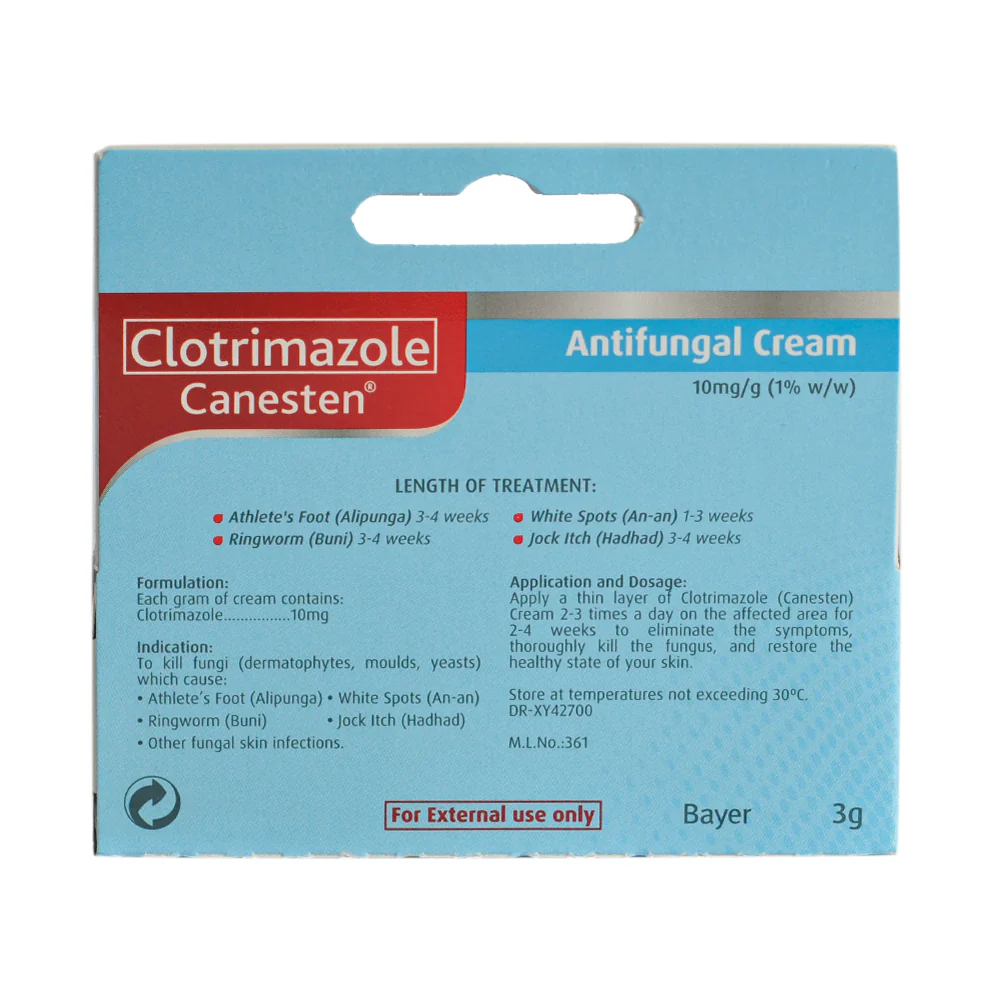 Canesten Anti Fungal 10mg/g Cream 3g - Image 2