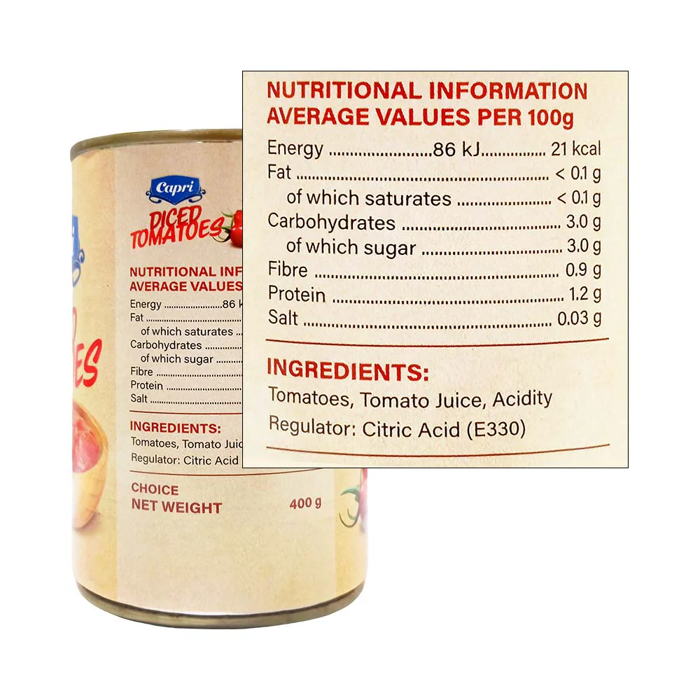 Capri Diced Tomatoes 400g - Image 2