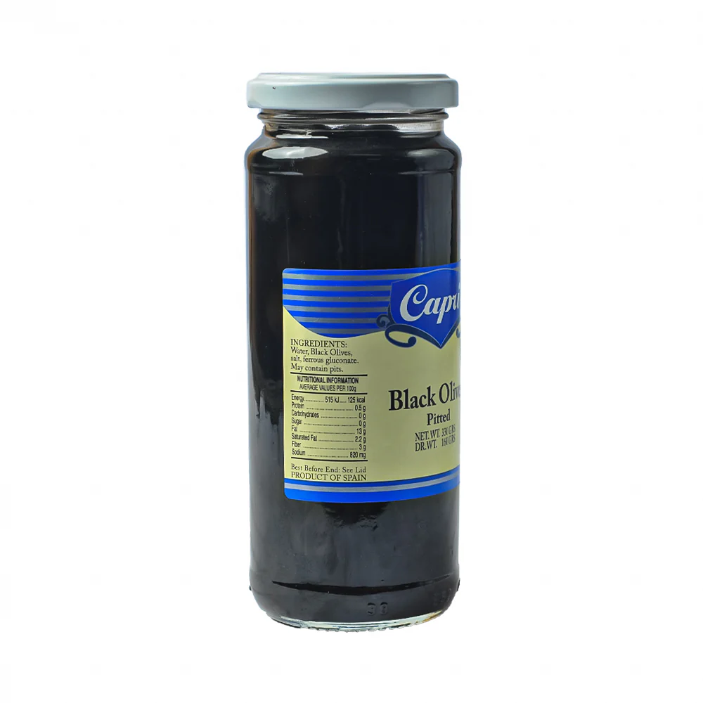 Capri Pitted Black Olives 330g - Image 2