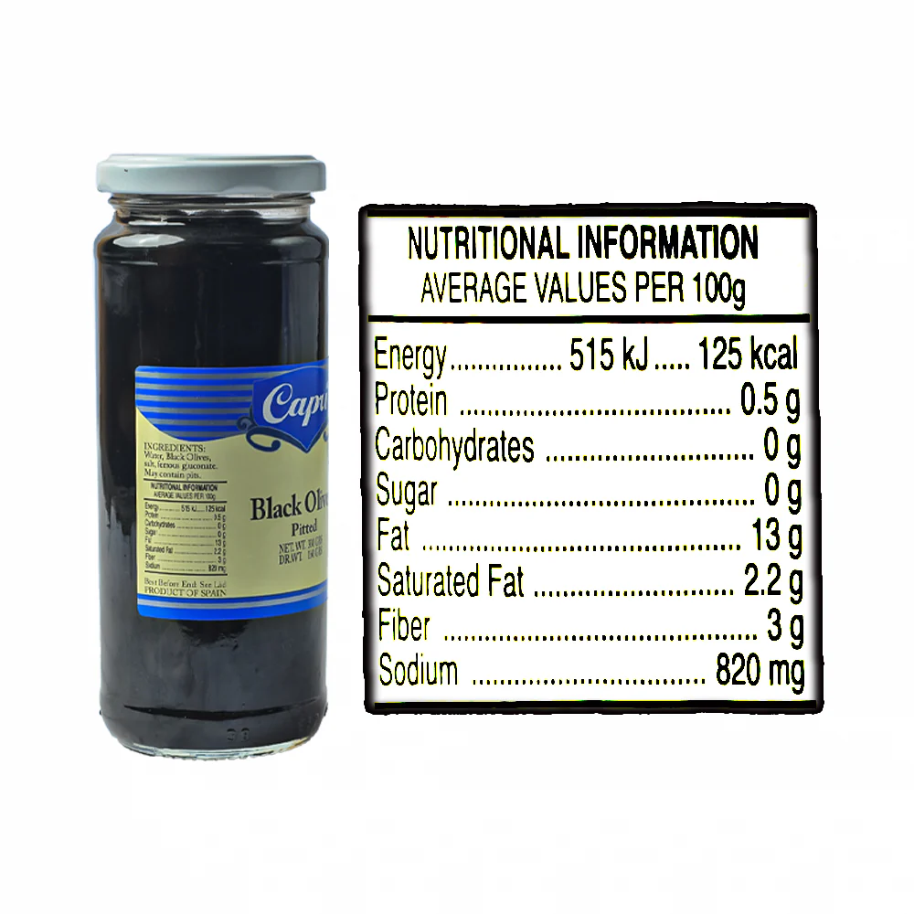 Capri Pitted Black Olives 330g - Image 3