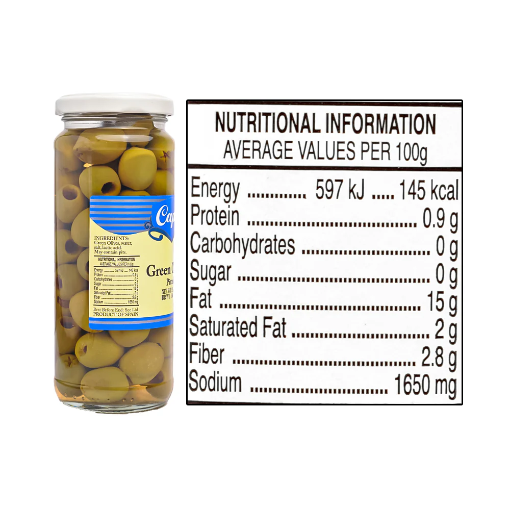 Capri Pitted Green Olives 335g - Image 2