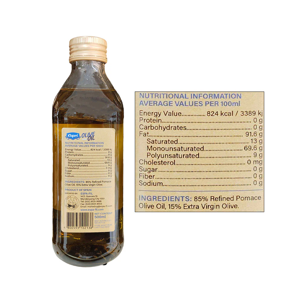 Capri Pomace Olive Oil 500ml - Image 2