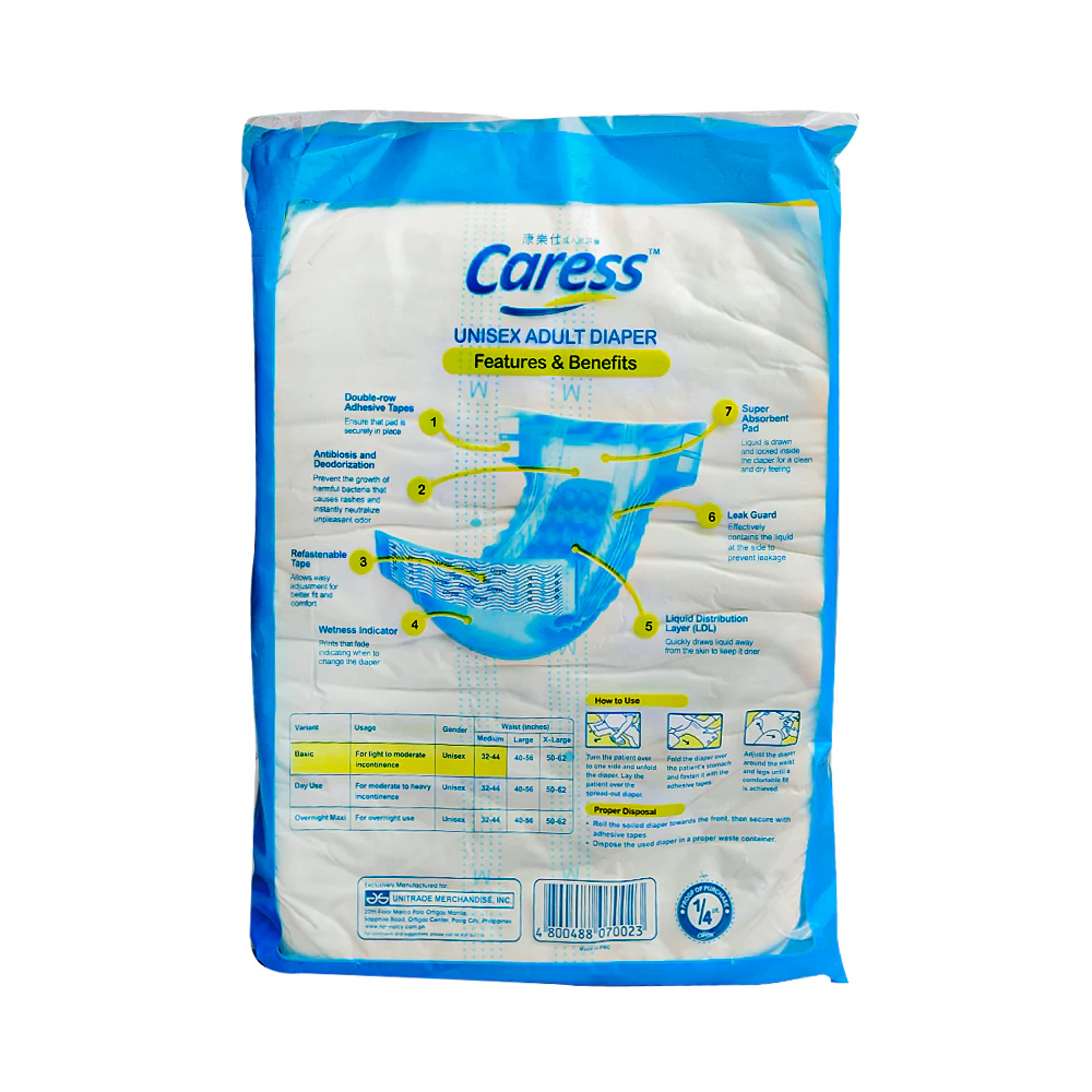 Caress Basic Adult Diaper Medium 1 Pad - Image 2