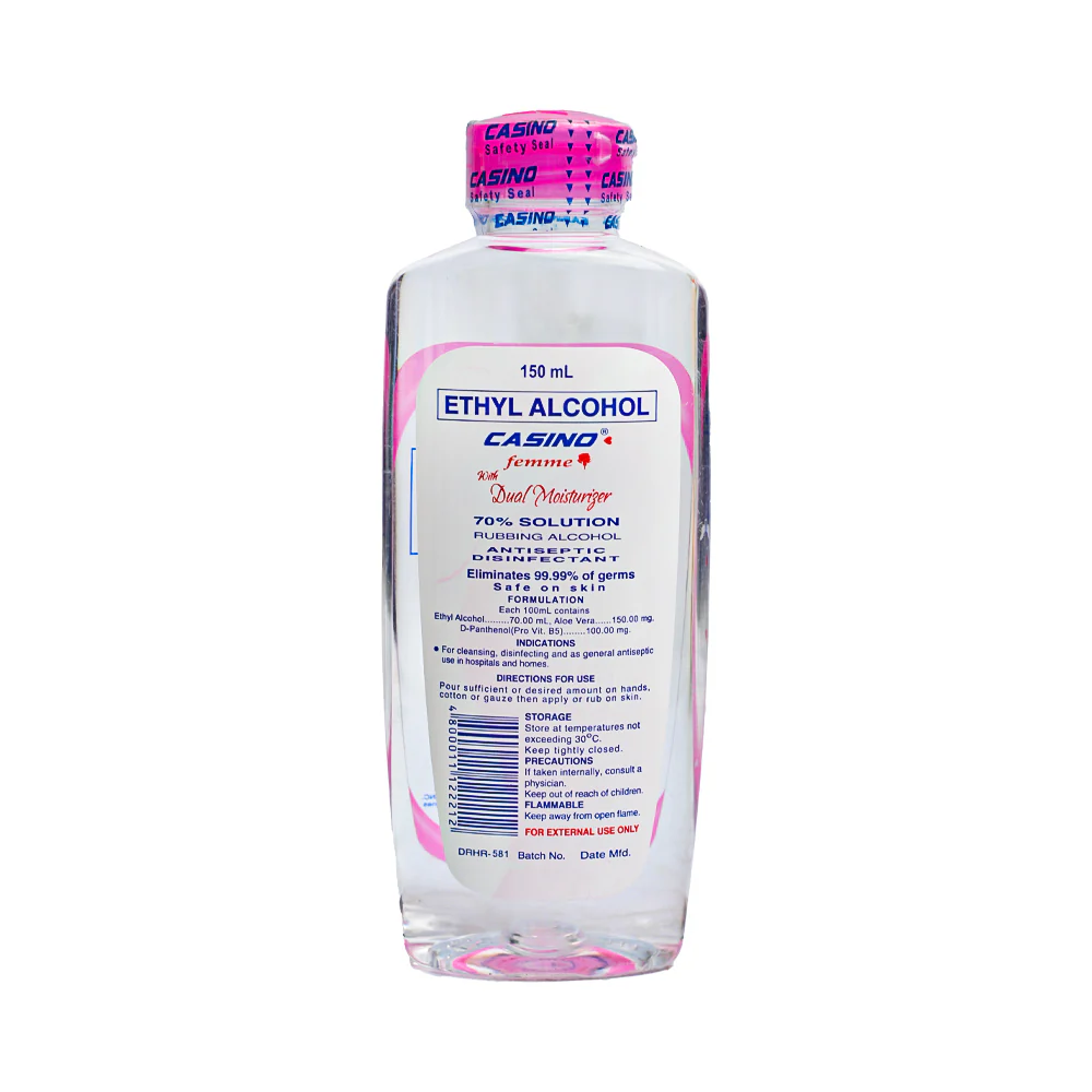 Casino Femme 70% Ethyl Alcohol With Dual Moisturizer 150ml - Image 2