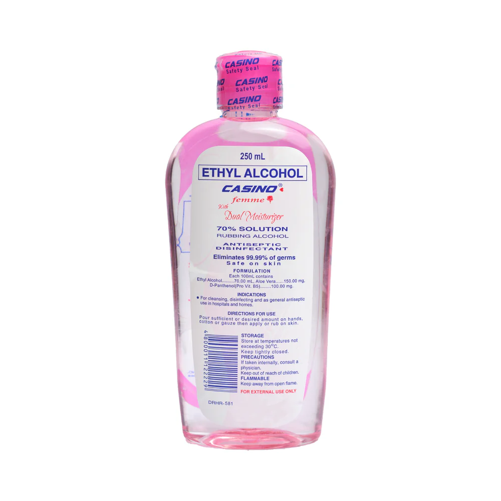 Casino Femme 70% Ethyl Alcohol With Dual Moisturizer 250ml - Image 2