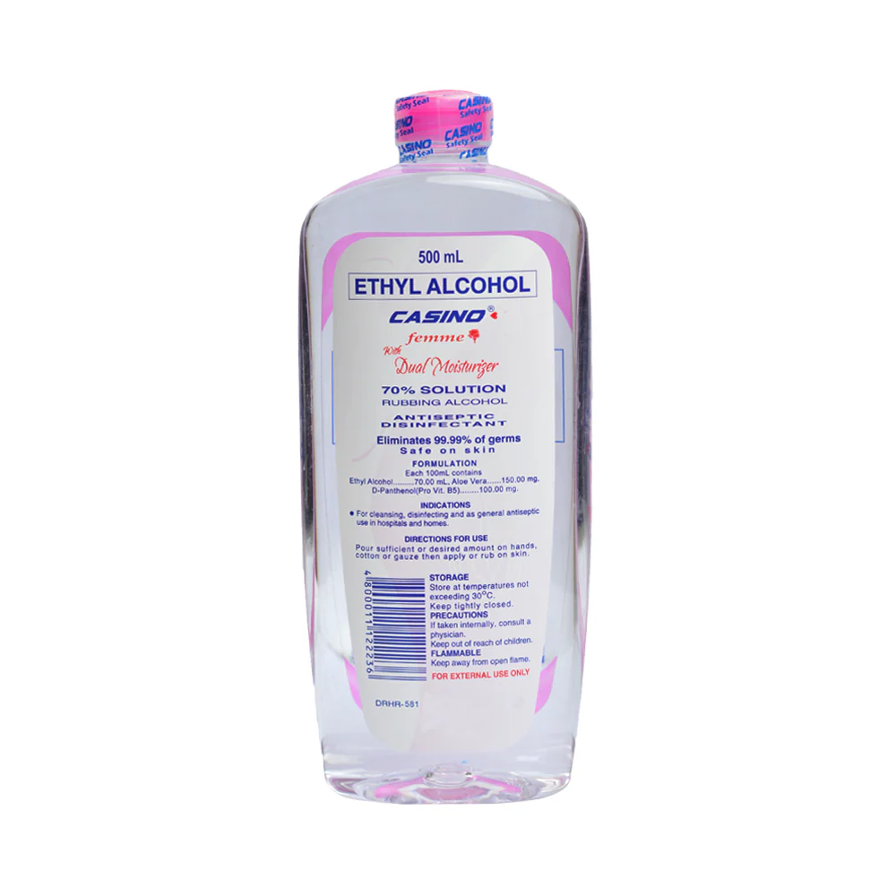 Casino Femme 70% Ethyl Alcohol With Dual Moisturizer 500ml - Image 2