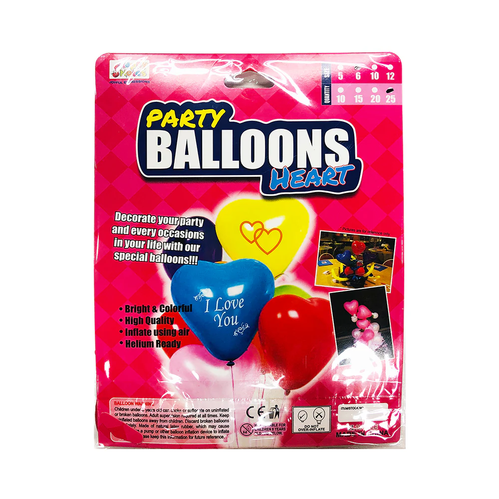 CBB Heart Shape Balloon Red Size 6 25's - Image 2