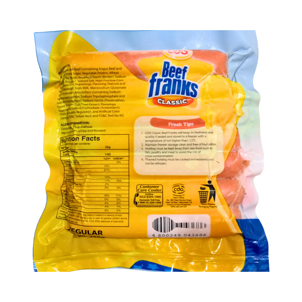 CDO Beef Franks Regular 250g - Image 2