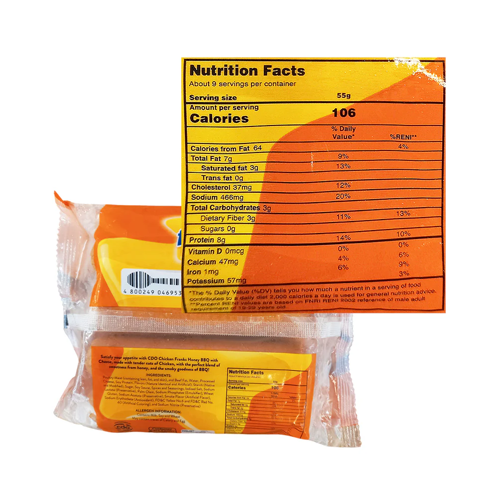 CDO Chicken Franks Honey BBQ With Cheese Super Jumbo 500g - Image 2