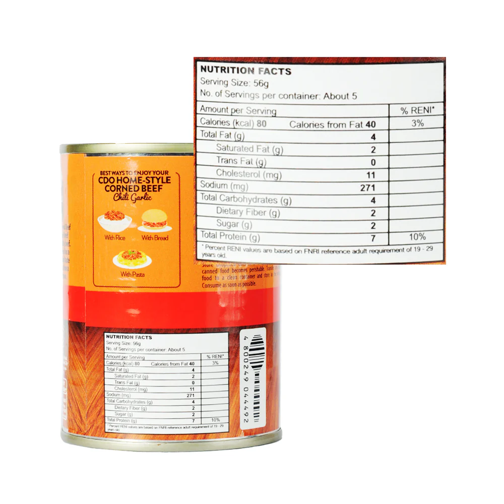 CDO Home Style Corned Beef Chili Garlic 260g - Image 2