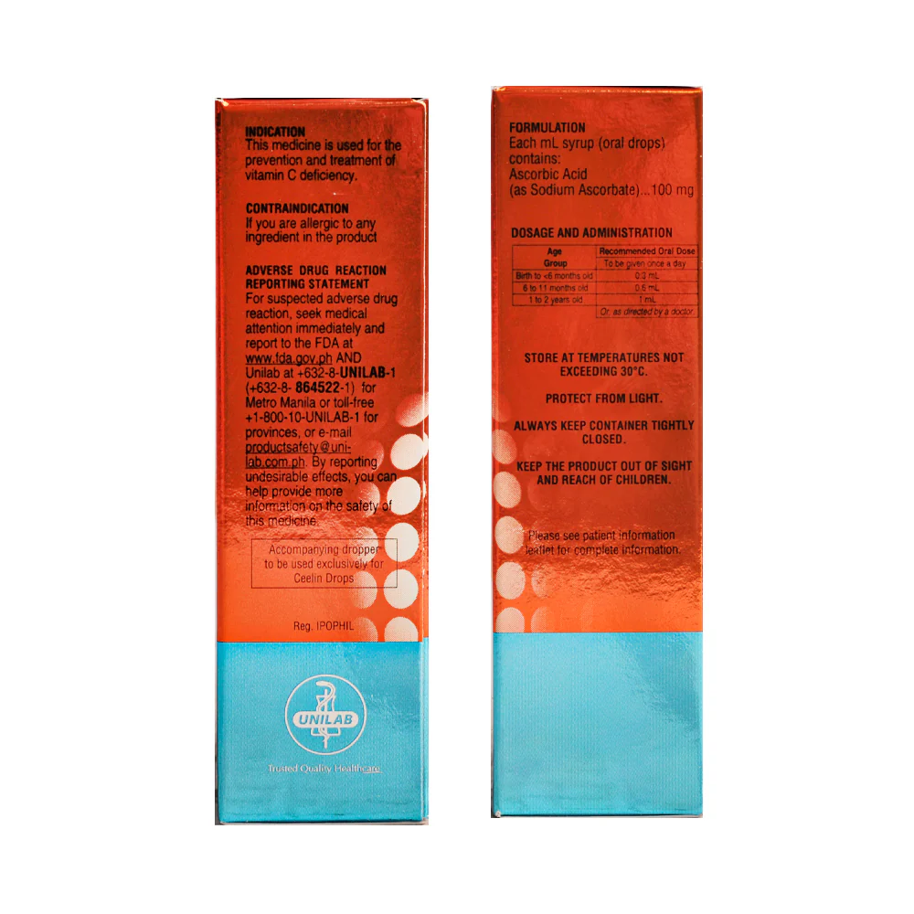 Ceelin Ascorbic Acid 100mg/ml Drops 15ml - Image 2