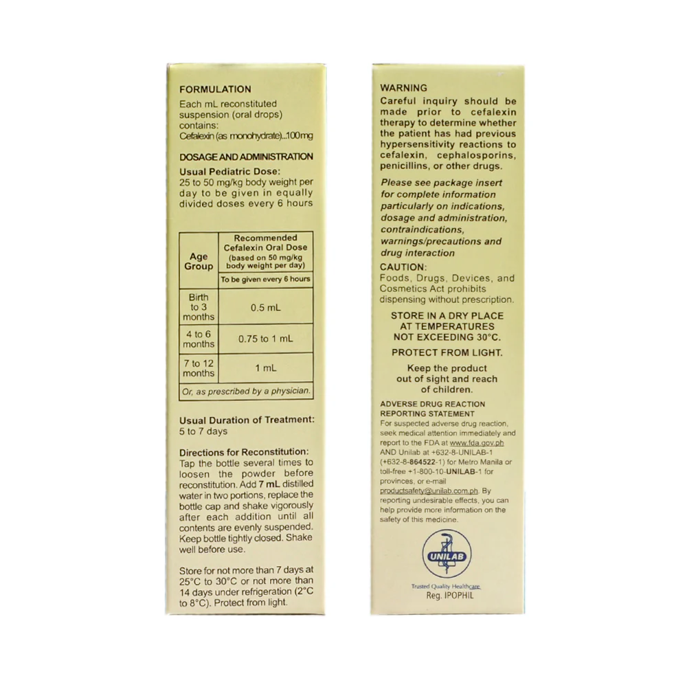 Cefalin 100mg/ml Oral Drops 10ml - Image 3