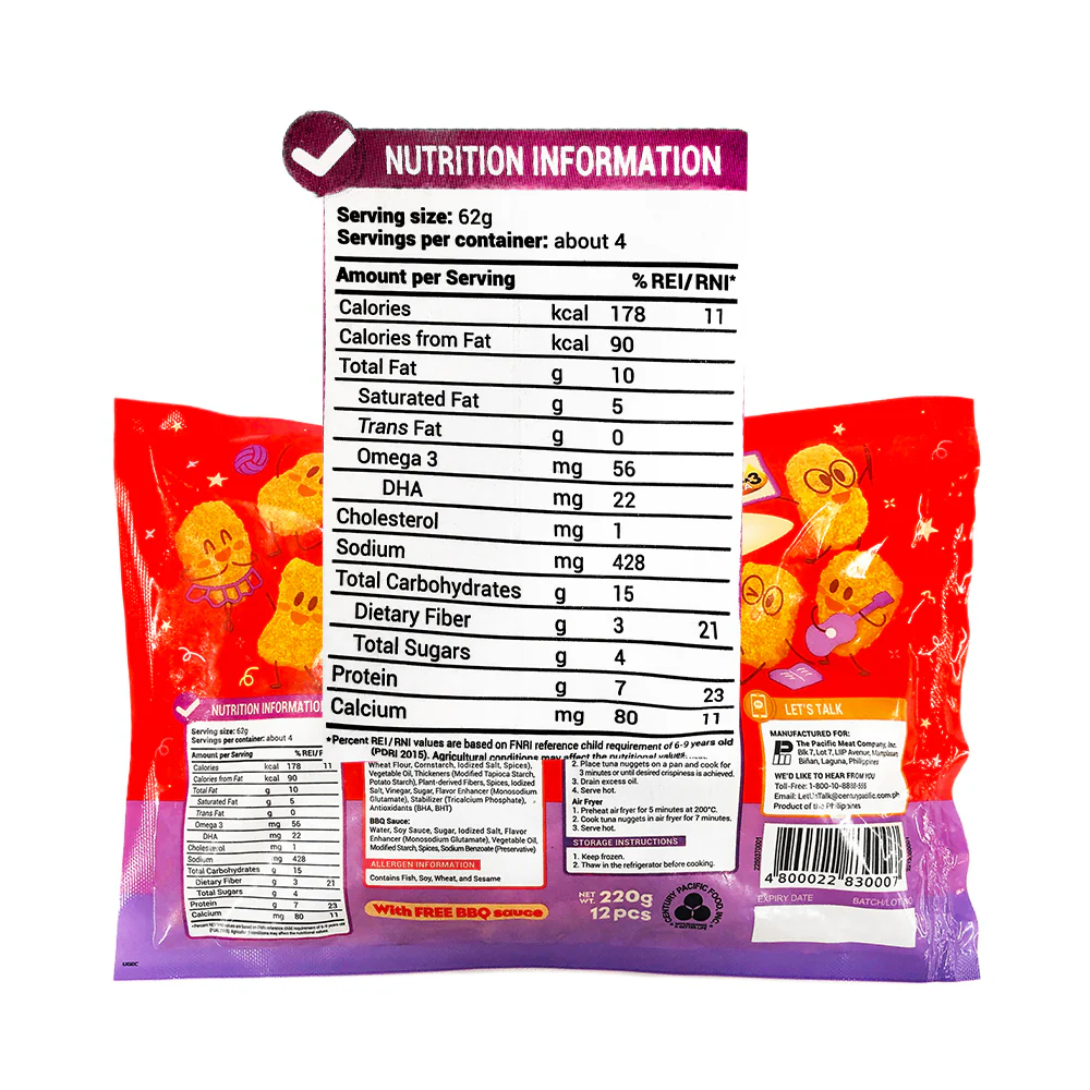 Century Superkids Crispy Tuna Nuggets With Free BBQ Sauce 220g - Image 2