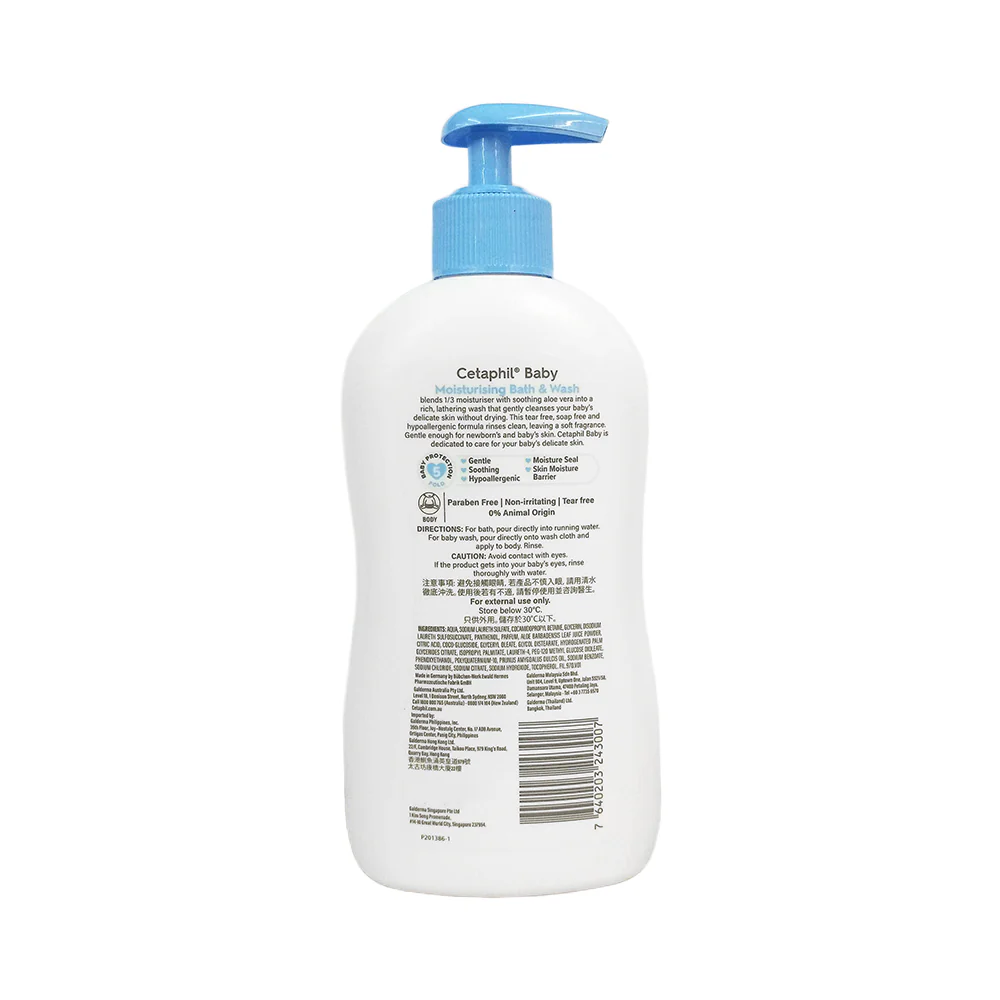 Cetaphil Baby Moisturising Bath And Wash 400ml - Image 2