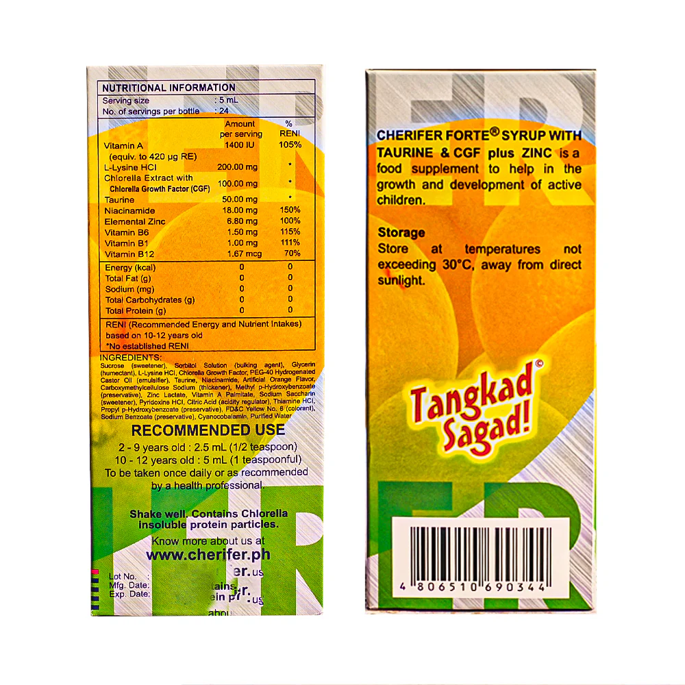 Cherifer Forte With Zinc Syrup 120ml - Image 2