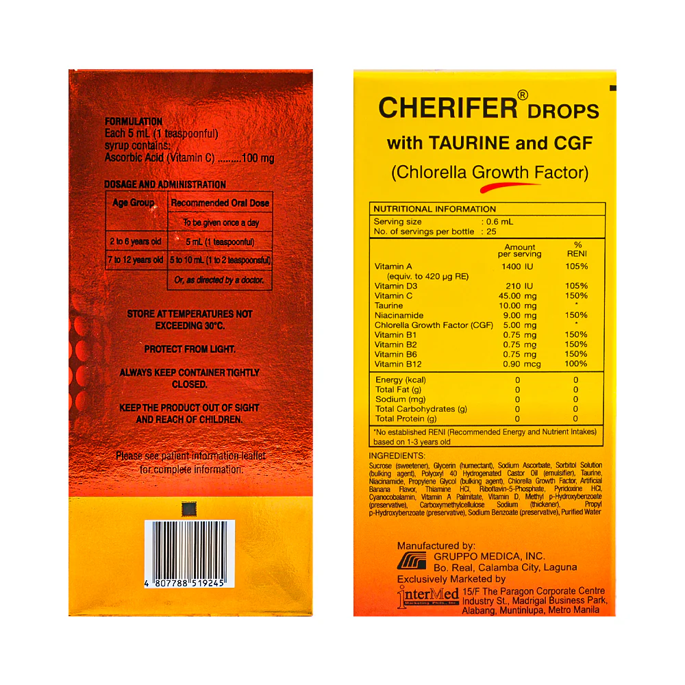 Cherifer With Taurine Drops 15ml - Image 2