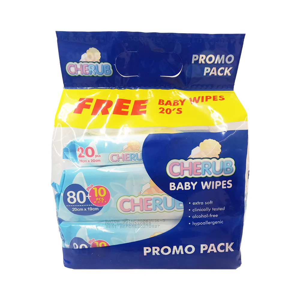 Cherub Baby Wipes 80's x 2's + Cherub Baby Wipes 20's - Image 2