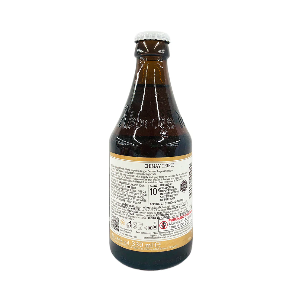 Chimay Beer Triple Ale White 330ml - Image 3