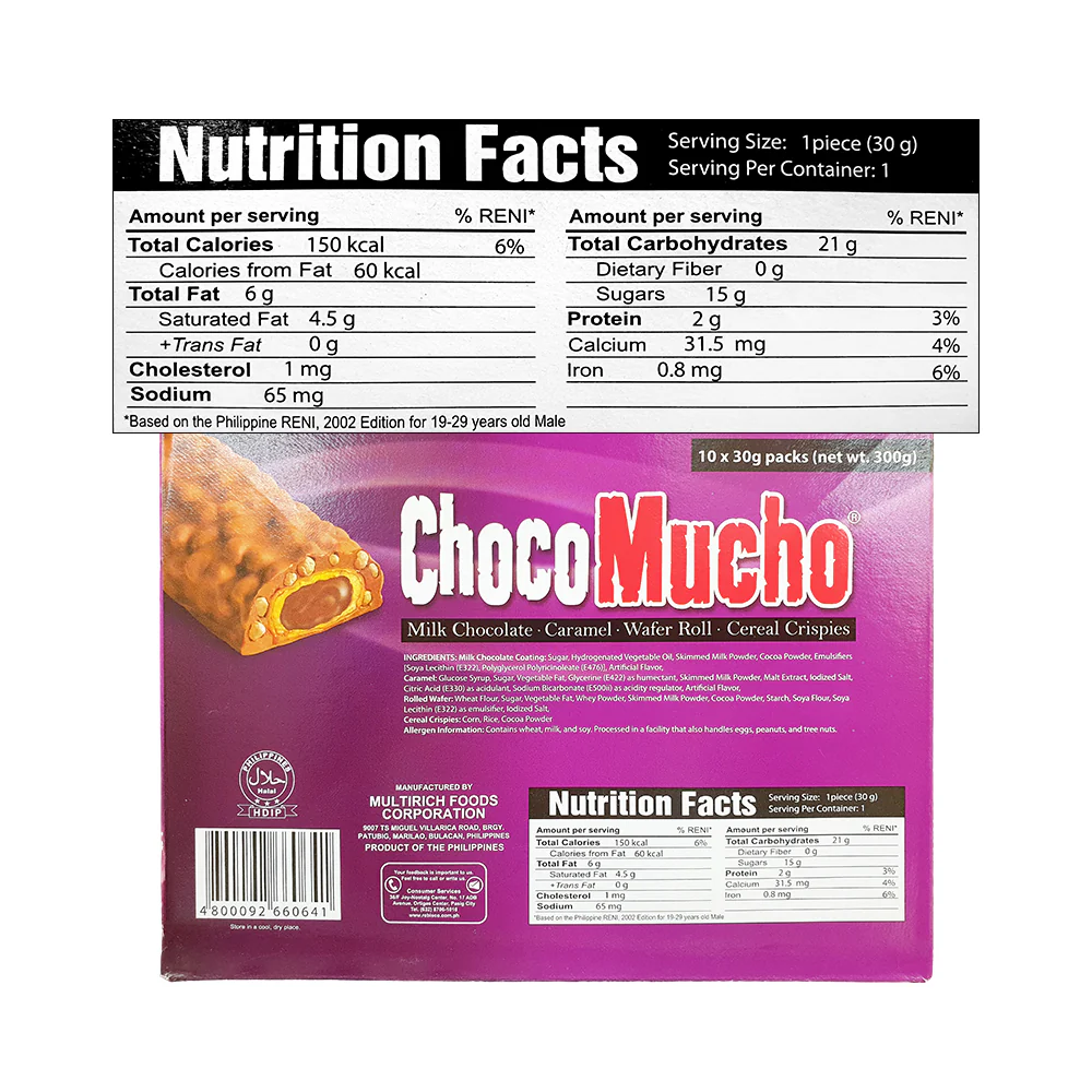Choco Mucho Wafer Roll Original Choco 30g x 10's - Image 2